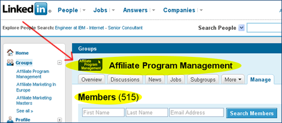 Affiliate Program Management LinkedIn group