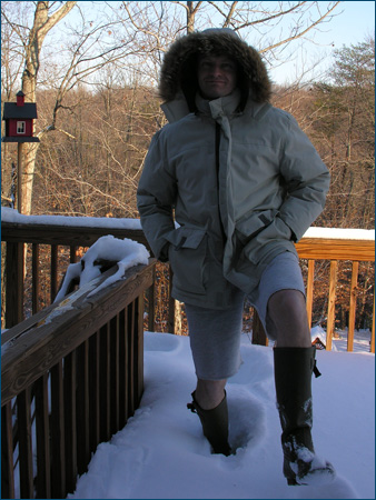 Getting to bird feeder through snow