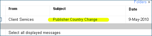 Publisher country change notification