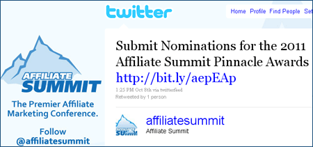 Submit nominations for Affiliate Summit Pinnacle Awards 2011