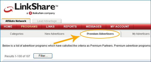 LinkShare Premium Advertisers