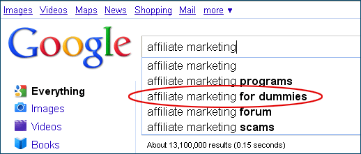 Affiliate Marketing for Dummies search