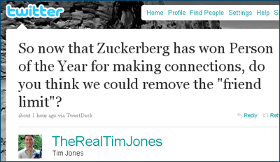 Tweet by Tim Jones