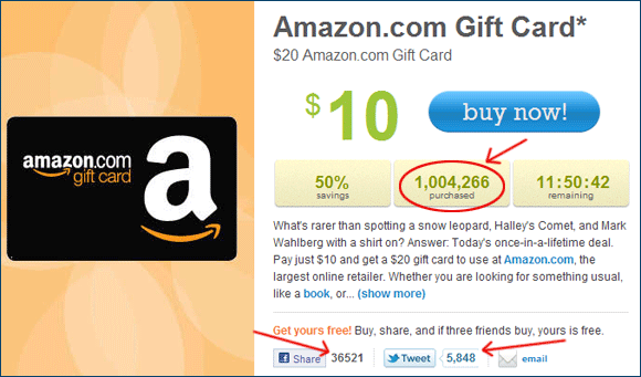 LivingSocial Amazon gift card deal